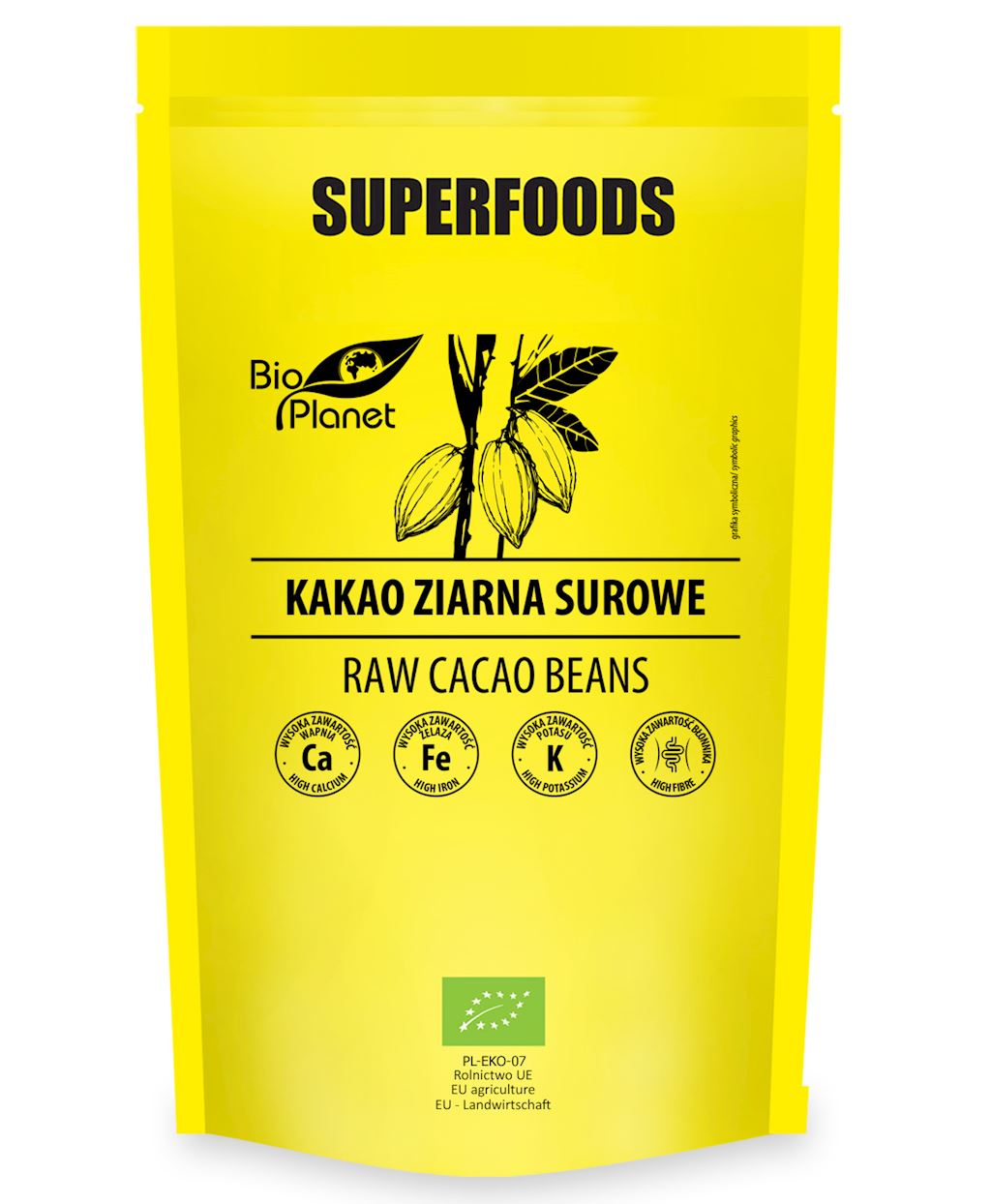 Био сурови какаови зърна 200 г - Bio Planet, супер храна, какао, сурови зърна, био сертификаци, хранителни вещества