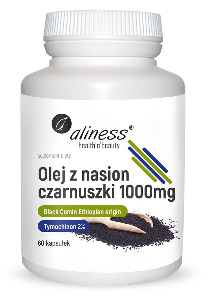 МАСЛО ОТ ЧЕРЕН КИМИОН - Aliness® - 60 капсули х 1000мг, етиопски произход, студенопресовано, без глутен, без лактоза, без ГМО