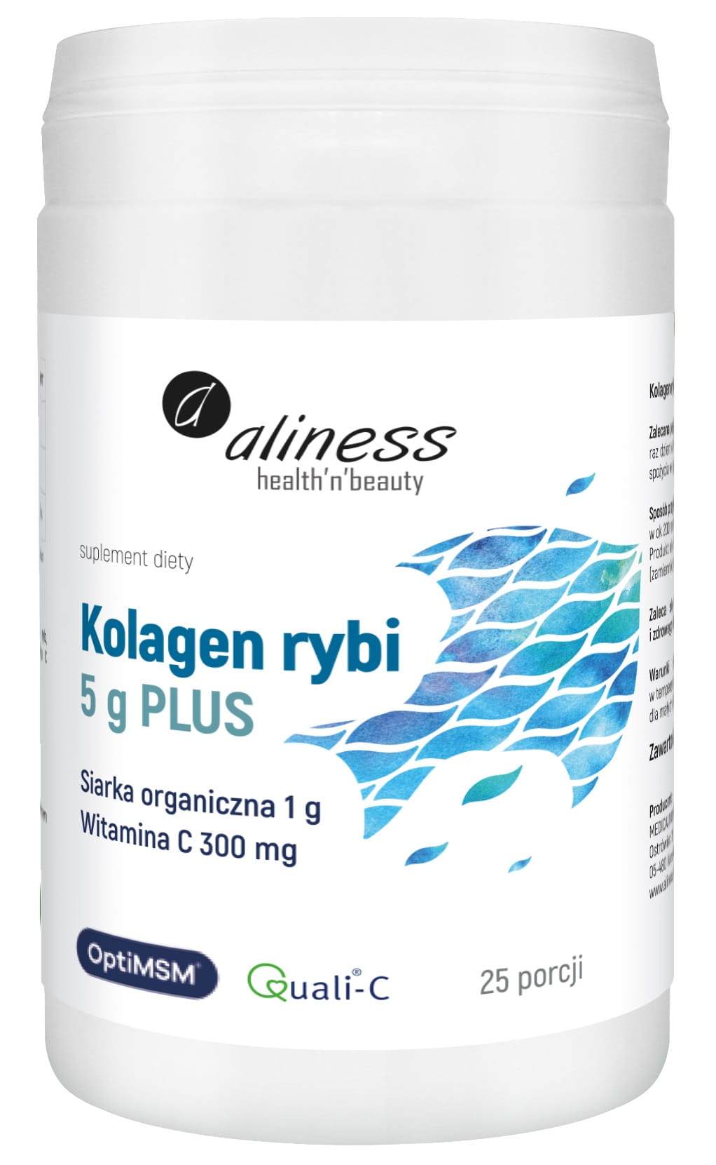 РИБЕН КОЛАГЕН плюс СЯРА (OptiMSM) и ВИТАМИН С - Aliness® разтворим / 25 дози, хранителна добавка за здраве и еластичност