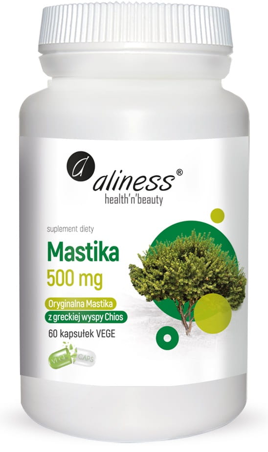 МАСТИХА от остров ХИОС - Aliness® - 60 капсули х 500мг, естествена смола, гръцка добавка, храносмилане, без глутен.