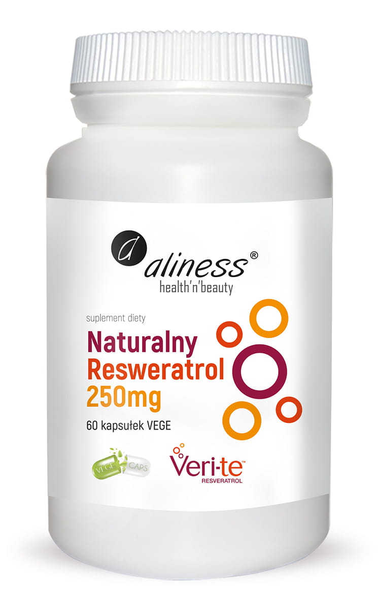 НАТУРАЛЕН РЕСВЕРАТРОЛ Veri-te™ Aliness® - 60 веге капсули х 250мг, антиоксидант, без глутен, без лактоза, хранителна добавка