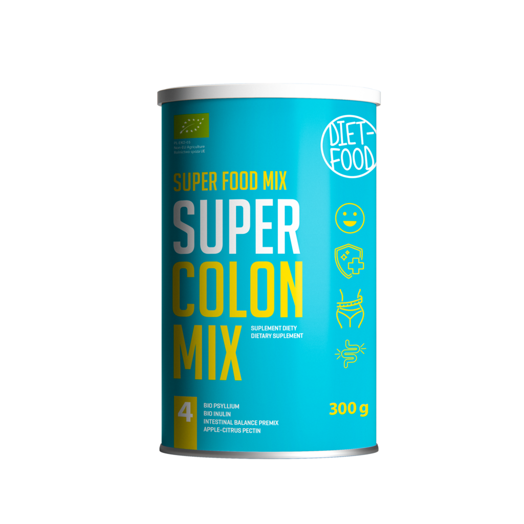 Био микс Супер Колон 300г - DIET FOOD, био хуск, био инулин, пробиотици баланс, ябълков пектин, хранителна добавка
