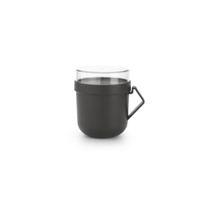Чаша с капак Brabantia Make&Take 600ml, Dark Grey
