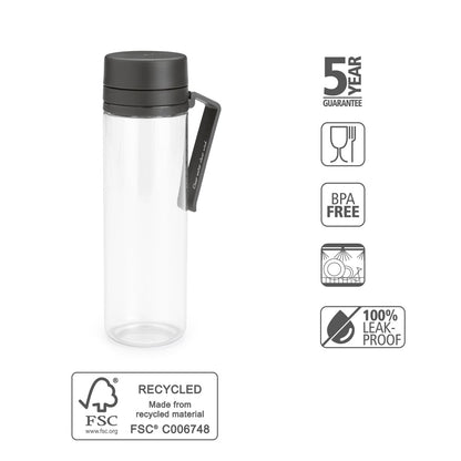 Еко бутилка с цедка Make&Take 500ml, Dark Grey