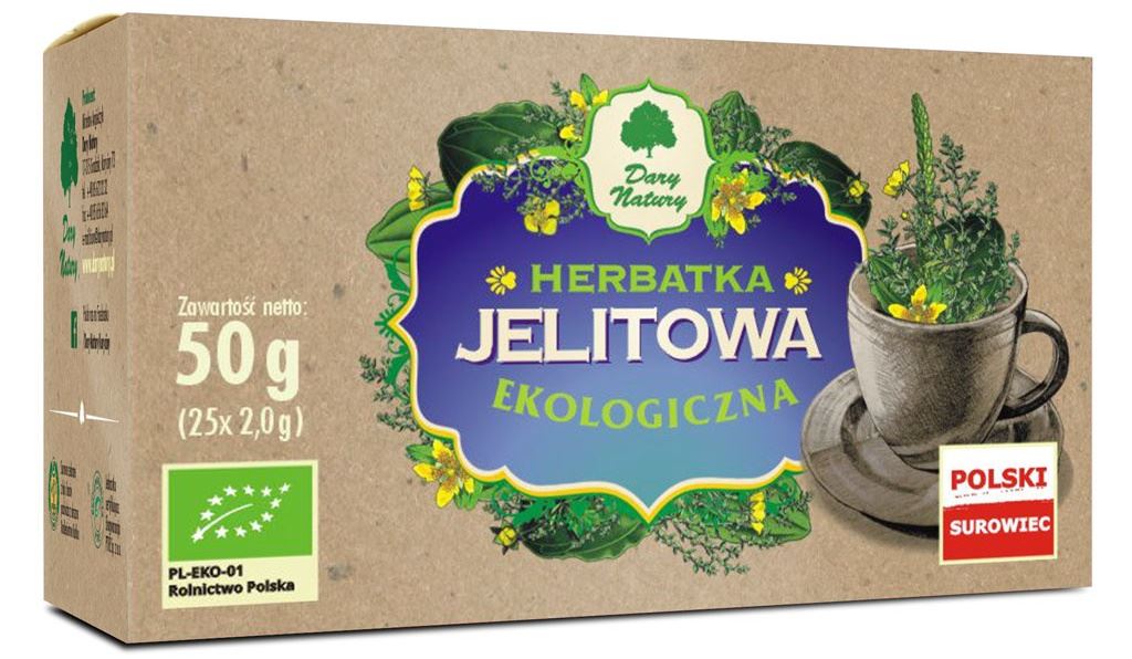 Био чай за чревно здраве (25 x 2 g) 50 g - Dary Natury, екологични билки, органичен чай, естествени съставки, чревно здраве