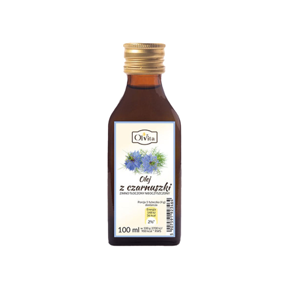 Египетско Масло от Черен Кимион - студено пресовано 100мл. - OlVita, нерафинирано, високо съдържание на ненаситени мазнини, противовъзпалително масло