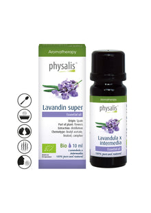 Био етерично масло от Лавандула LAVANDIN SUPER 10мл - Physalis за релаксация, сън, грижа за кожата, Испания, ароматерапия.