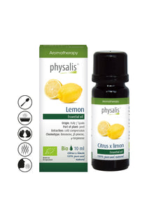Био етерично масло от Лимон 10мл - Physalis, свеж аромат, пречистване, тонизиране, антисептични свойства, подхранване на кожата.