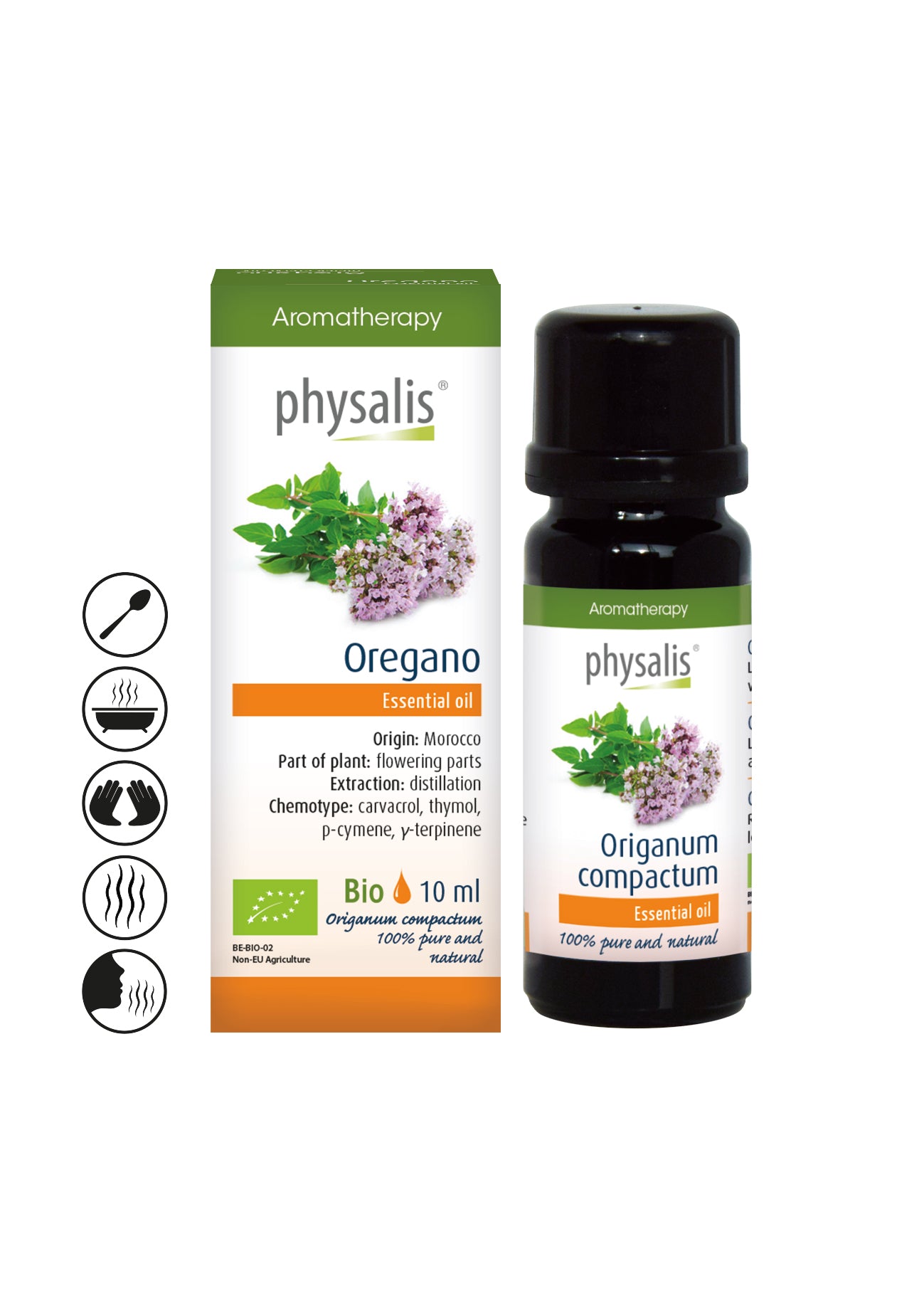 Био етерично масло от Риган 10мл - Physalis, укрепване на устойчивостта, енергия, Мароко, цъфтящи части, дестилация