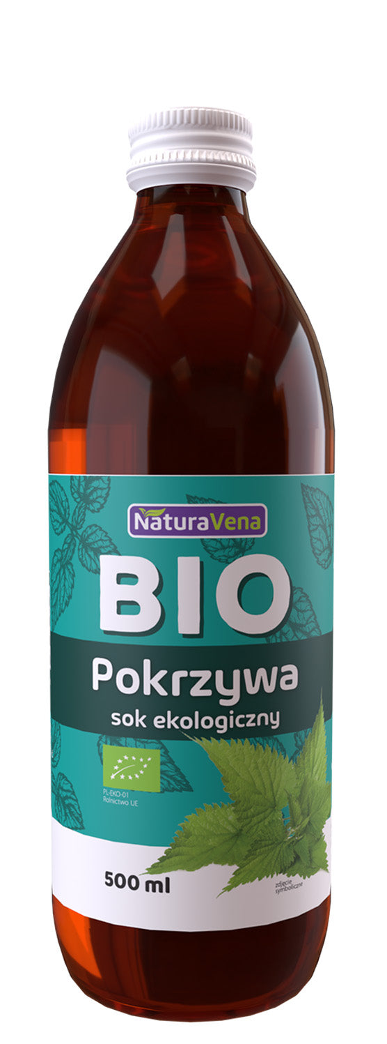 Био сок от коприва 500мл - NaturaVena, укрепва нокти, коса, кости, подсилва имунната система, екстракт от коприва, органичен продукт