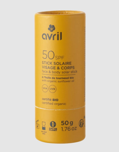 Органичен слънцезащитен стик SPF50 50 г - Avril